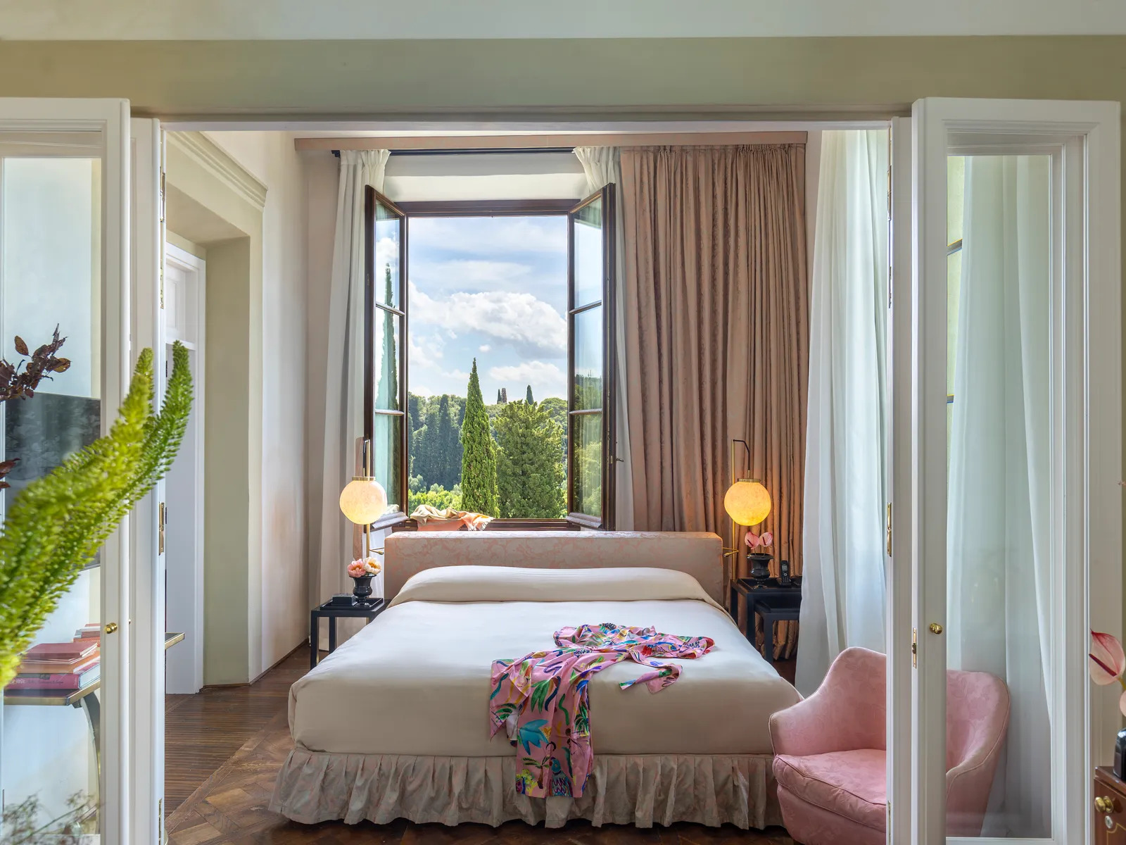 Elegant Florence hotel room with a city view